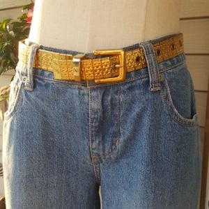 VINTAGE ♡ Super-Sweet Gorgeous All Solid Heavy G O L D Metal Wide Linked Belt S
